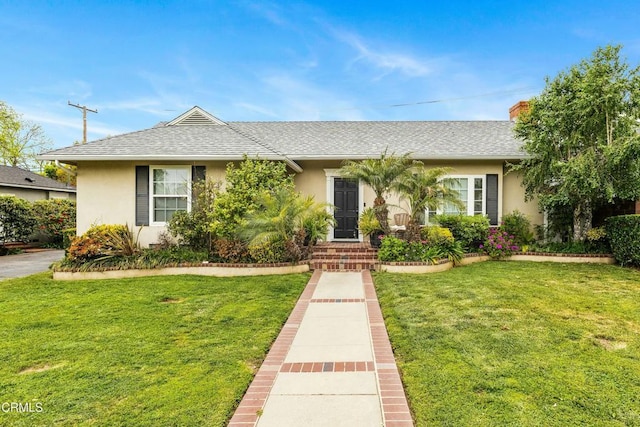 357 Northcliff Rd, Pasadena, CA 91107 - single story home with stucco siding, a front yard, and a shingled roof