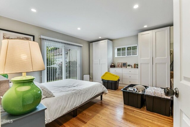 357 Northcliff Rd, Pasadena, CA 91107 - bedroom featuring light wood-type flooring and recessed lighting