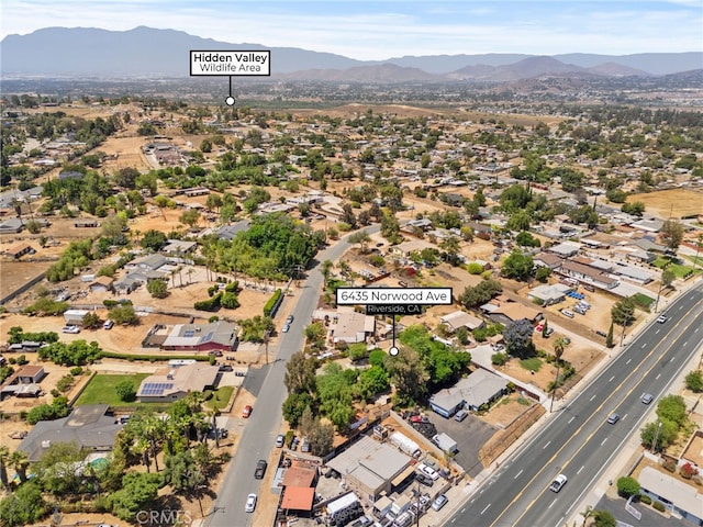 6435 Norwood Ave, Riverside, CA 92505 - aerial overview of property's location with a mountain backdrop