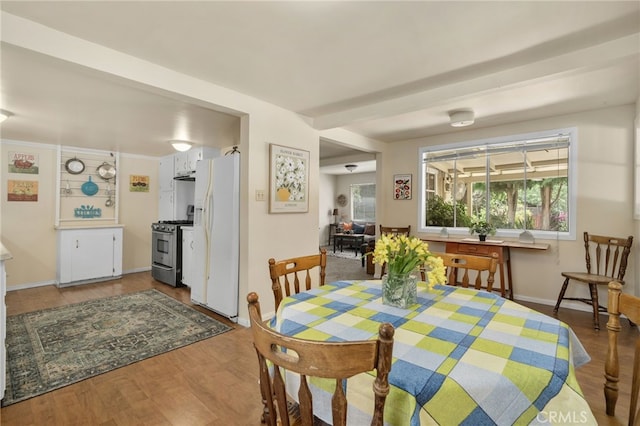 6435 Norwood Ave, Riverside, CA 92505 - dining space featuring baseboards and wood finished floors