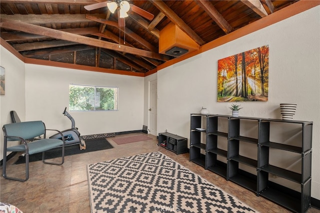 6435 Norwood Ave, Riverside, CA 92505 - living area with wood ceiling and ceiling fan
