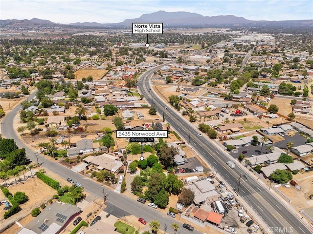 6435 Norwood Ave, Riverside, CA 92505 - aerial view of property and surrounding area with mountains and a highway