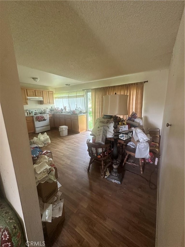 1235 Callas Dr, Oxnard, CA 93035 - living room with a textured ceiling and wood finished floors