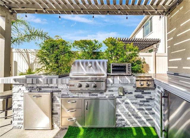 18348 Cachet Way, Canyon Country, CA 91350 - view of patio / terrace with an outdoor kitchen