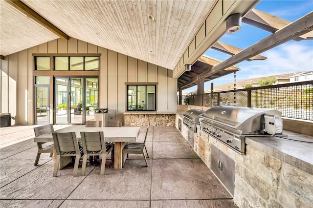 18348 Cachet Way, Canyon Country, CA 91350 - view of patio / terrace with area for grilling, french doors, and outdoor dining space