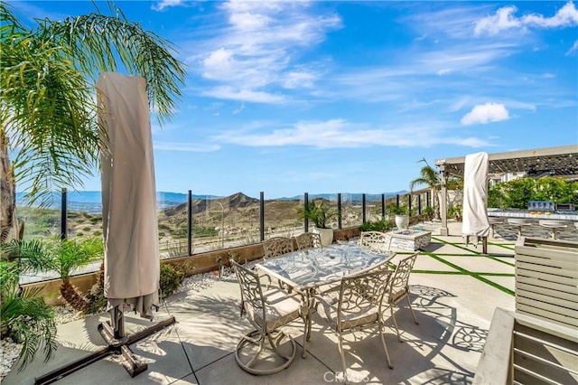 18348 Cachet Way, Canyon Country, CA 91350 - view of patio featuring a mountain view and outdoor dining area