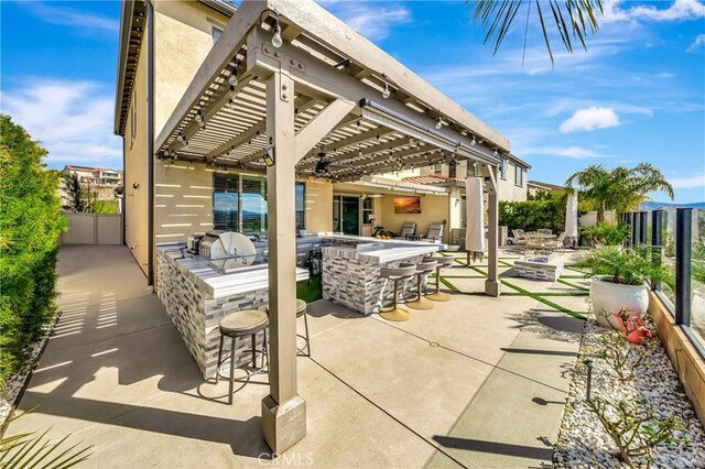 18348 Cachet Way, Canyon Country, CA 91350 - view of patio with a pergola and area for grilling