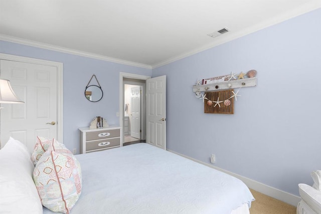 3237 Canonita Dr, Fallbrook, CA 92028 - carpeted bedroom with crown molding and baseboards