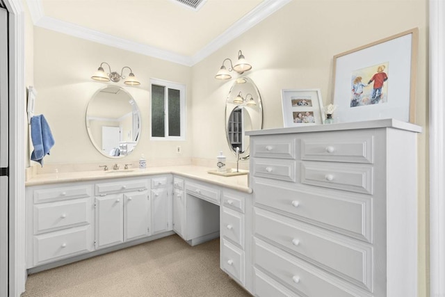 3237 Canonita Dr, Fallbrook, CA 92028 - bathroom with ornamental molding and double vanity