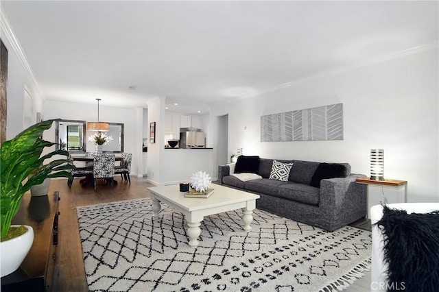 4900 Overland Ave Unit 130, Culver City, CA 90230 - living area with crown molding and wood finished floors
