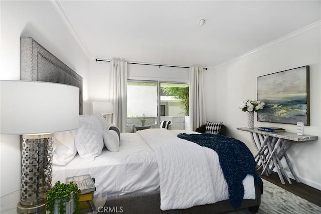 4900 Overland Ave Unit 130, Culver City, CA 90230 - bedroom featuring crown molding and wood finished floors