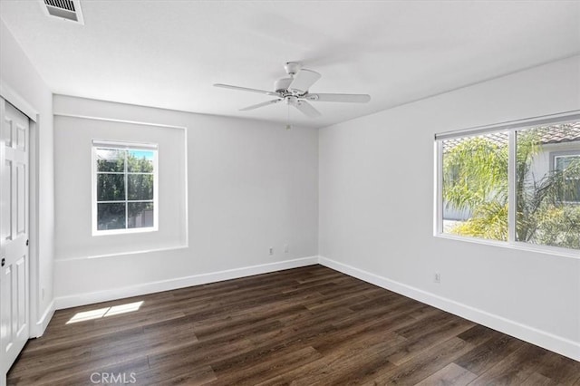 35733 Emily Ave, Murrieta, CA 92563 - unfurnished bedroom featuring dark wood-type flooring, a closet, and ceiling fan