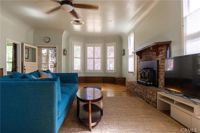 320 W 21st St, Merced, CA 95340 - living room featuring ceiling fan and wood finished floors