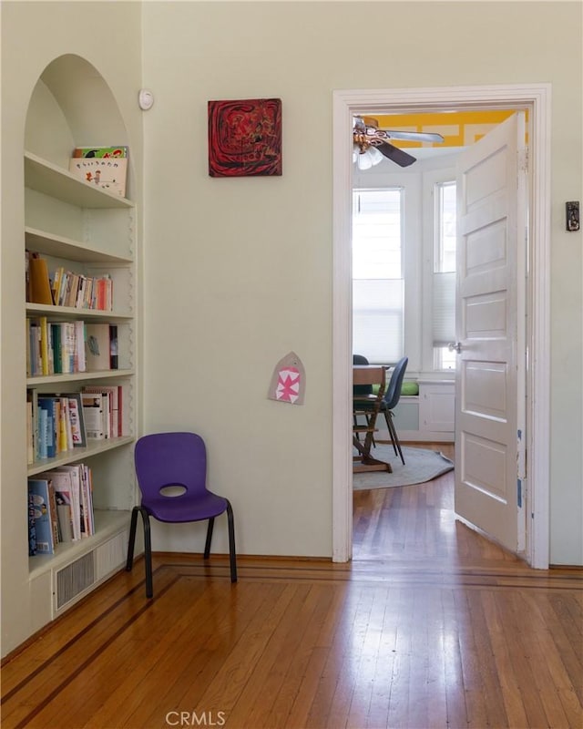 320 W 21st St, Merced, CA 95340 - living area featuring hardwood / wood-style floors and a ceiling fan