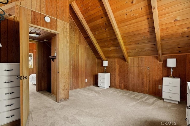 33712 Green Valley Lake Rd, Green Valley Lake, CA 92341 - bonus room featuring carpet floors, wood ceiling, and wood walls