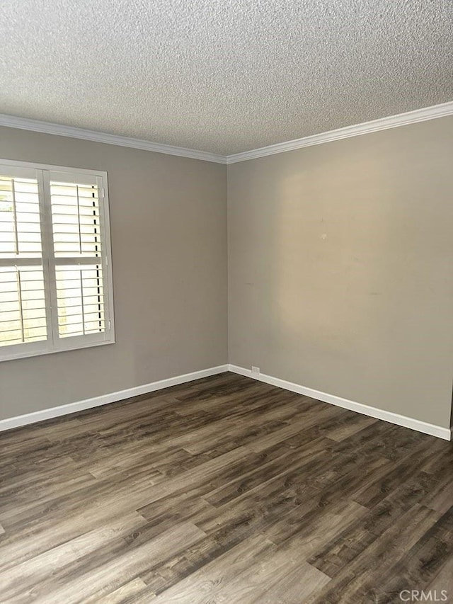 2200 Woodside Ln Unit 2, Sacramento, CA 95825 - unfurnished room featuring a textured ceiling, dark wood-style flooring, and ornamental molding