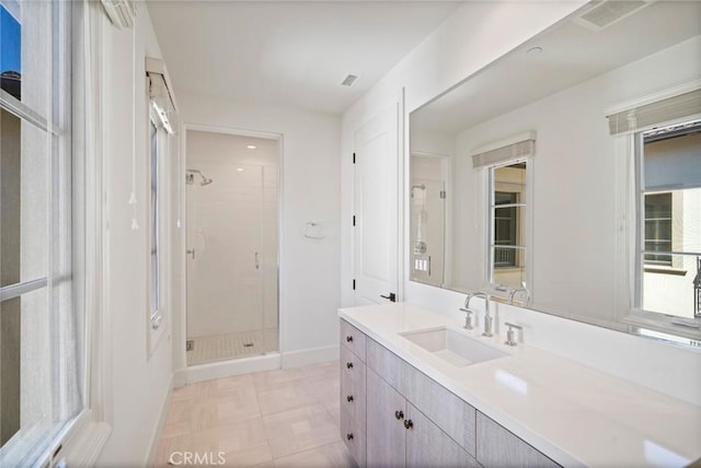 16 Seawatch, Newport Coast, CA 92657 - bathroom featuring a stall shower and vanity