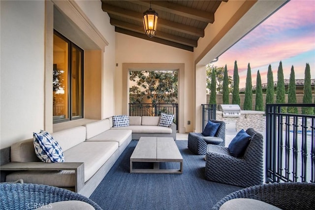 16 Seawatch, Newport Coast, CA 92657 - view of patio with an outdoor living space and exterior kitchen