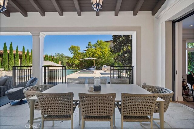 16 Seawatch, Newport Coast, CA 92657 - view of patio with an outdoor pool and outdoor dining area