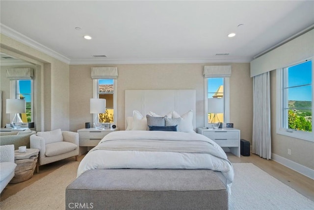 16 Seawatch, Newport Coast, CA 92657 - bedroom featuring ornamental molding, recessed lighting, and wood finished floors