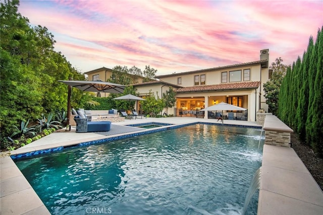 16 Seawatch, Newport Coast, CA 92657 - outdoor pool with an in-ground hot tub and a patio area