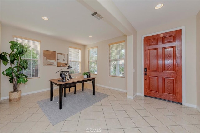 25228 Coral Canyon Rd, Corona, CA 92883 - office area featuring healthy amount of natural light, recessed lighting, and light tile patterned flooring