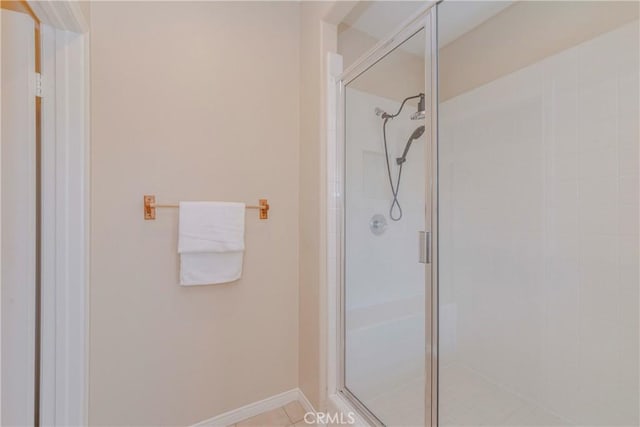 25228 Coral Canyon Rd, Corona, CA 92883 - bathroom featuring a shower stall and tile patterned floors