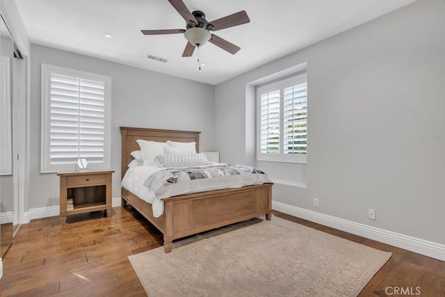 24234 Reyes Adobe Way, Valencia, CA 91354 - bedroom featuring wood finished floors, ceiling fan, and recessed lighting
