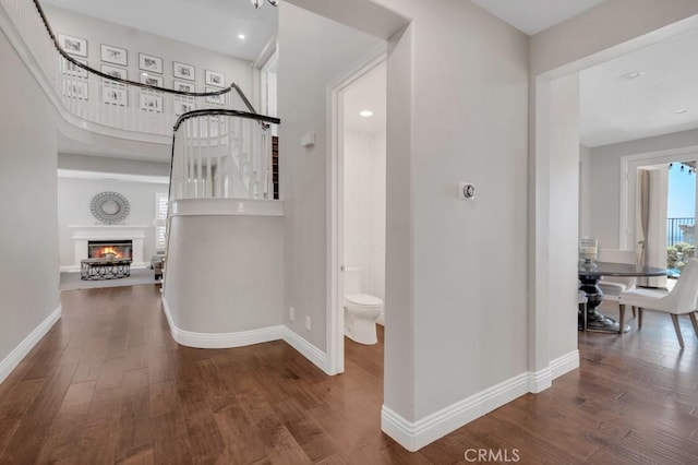 24234 Reyes Adobe Way, Valencia, CA 91354 - hall with wood finished floors and recessed lighting