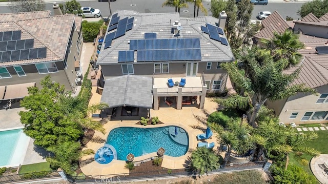 24234 Reyes Adobe Way, Valencia, CA 91354 - view from above of property with a pool area