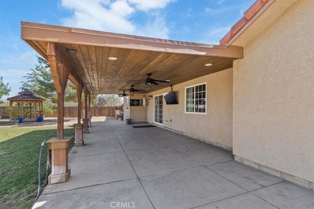 14296 Bieri St, Mojave, CA 93501 - view of patio / terrace featuring a gazebo and ceiling fan