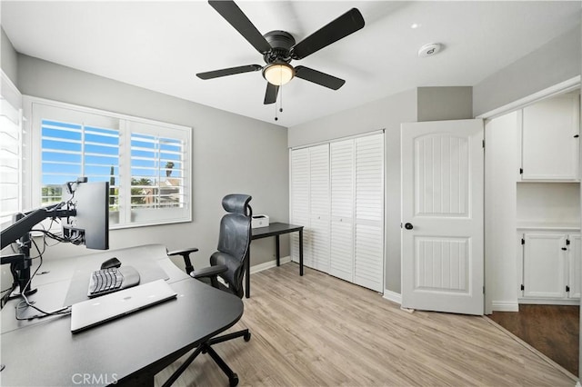 33175 Camino Maraca, Temecula, CA 92592 - office space featuring light wood-style flooring and ceiling fan