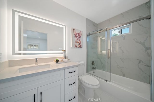 3704 Lorado Way, View Park, CA 90043 - bathroom with vanity and enclosed tub / shower combo