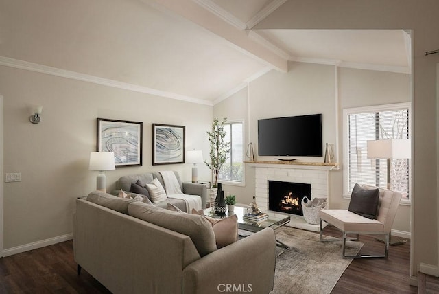 30326 Via Reata, Laguna Niguel, CA 92677 - living room with dark wood finished floors and a brick fireplace