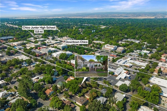 604 Salem St, Chico, CA 95928 - view of property location with property parcel outlined and a heavily wooded area
