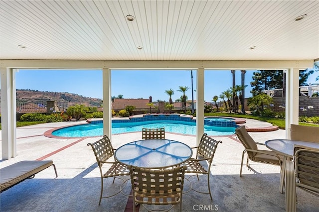 24330 Via Arriba Linda, Yorba Linda, CA 92887 - view of swimming pool with a patio area, outdoor dining area, and a fenced backyard