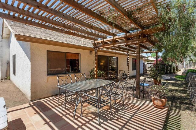 468 Las Brisas Dr, Escondido, CA 92027 - view of patio with outdoor dining space and a pergola