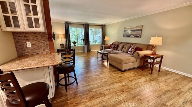 3001 Via Buena Vis Unit C, Laguna Woods, CA 92637 - living area with crown molding and wood finished floors