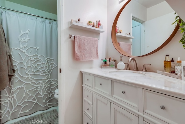 18350 Hatteras St Unit 263, Tarzana, CA 91356 - full bath with vanity and a shower with shower curtain