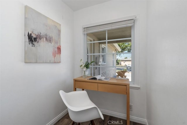 5337 Canehill Ave, Lakewood, CA 90713 - home office featuring baseboards and wood finished floors