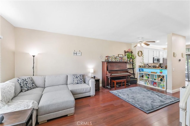 28305 Paseo El Siena Unit 10, Laguna Niguel, CA 92677 - living room featuring wood finished floors and ceiling fan