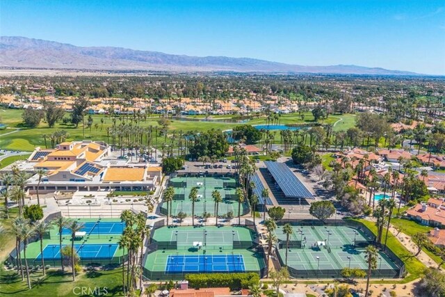 191 Desert Falls Cir, Palm Desert, CA 92211 - aerial view of residential area featuring a water and mountain view and a golf course