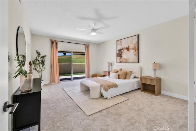 191 Desert Falls Cir, Palm Desert, CA 92211 - carpeted bedroom featuring access to outside and ceiling fan