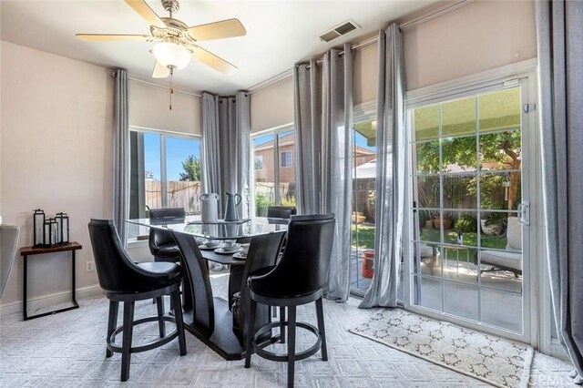 6 N Post Ave, Sanger, CA 93657 - dining space with a ceiling fan and baseboards