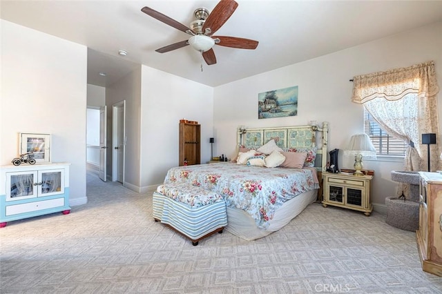 6 N Post Ave, Sanger, CA 93657 - bedroom featuring light colored carpet and a ceiling fan