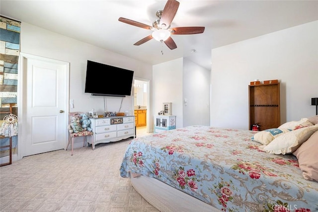 6 N Post Ave, Sanger, CA 93657 - bedroom with a ceiling fan and ensuite bathroom