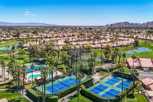 42407 Liolios Dr, Palm Desert, CA 92211 - aerial perspective of suburban area featuring a water and mountain view and a golf course