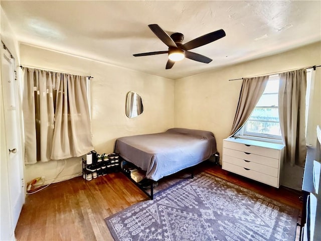1246 W Mill St, San Bernardino, CA 92410 - bedroom with wood finished floors and ceiling fan