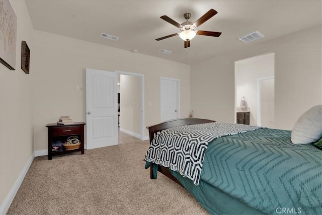 2454 W Mallard Ln, Hanford, CA 93230 - bedroom with carpet floors and a ceiling fan