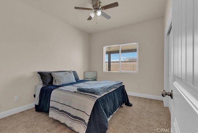 2454 W Mallard Ln, Hanford, CA 93230 - carpeted bedroom featuring baseboards and ceiling fan